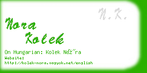 nora kolek business card